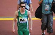 15 September 2008; Ireland's Jason Smyth, from Eglinton, Co. Derry, after the Men's 200m -T13 heats. Smyth who already bagged gold for the Men's 100m T13 Final setting a world record of 10.62 again set a new world record time of 21.81 sec taking .02 of a second off his own record set in Holland in 2006. The final of the Men's 200m will take place tomorrow Tuesday 16th. Beijing Paralympic Games 2008, Men's 200m -T13, Heat 1, National Stadium, Olympic Green, Beijing, China. Picture credit: Brian Lawless / SPORTSFILE