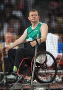 15 September 2008; Ireland's John McCarthy, from Dunmanway, Co. Cork, focuses during the Men's Club Throw - F32/51. McCarthy finished in 11th place overall with a distance of  19.53m. Beijing Paralympic Games 2008, Men's Club Throw - F32/51, National Stadium, Olympic Green, Beijing, China. Picture credit: Brian Lawless / SPORTSFILE