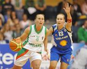 6 September 2008; Michelle Aspell, Ireland, in action against Kristrun Sverrisdottir, Iceland. Senior Women's Basketball European Championship - Division B - Group A - Ireland v Iceland, National Basketball Arena, Tallaght, Dublin. Picture credit: Stephen McCarthy / SPORTSFILE