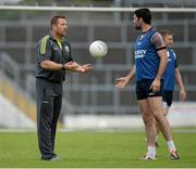 29 June 2015; Kerry coach Cian O'Neill, left, with Bryan Sheehan during squad training. Fitzgerald Stadium, Killarney, Co. Kerry. Picture credit: Brendan Moran / SPORTSFILE