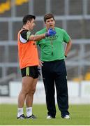 29 June 2015; Kerry manager Eamonn Fitzmaurice with Aidan O'Mahony, left, during squad training. Fitzgerald Stadium, Killarney, Co. Kerry. Picture credit: Brendan Moran / SPORTSFILE
