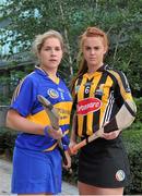 29 June 2015; Tipperary camogie player Mary Ryan and Kilkenny camogie player Collette Dormer at the launch of the PwC and WGPA Behind the Player campaign, their first player promotion campaign. PwC Offices, One Spencer Dock, Dublin. Picture credit: Dáire Brennan / SPORTSFILE