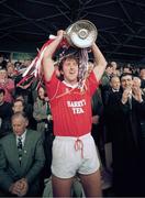 22 May 1993; Cork captain Brian Corcoran lifts the cup. National Hurling League Final Replay, Cork v Wexford, Semple Stadium, Thurles, Co. Tipperary. Picture Credit: Ray McManus / SPORTSFILE.