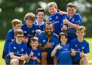 30 June 2015; Leinster Rugby's Ben Te'o and Isa Nacewa headed out to the Bank of Ireland Leinster Rugby Summer Camps in Wexford Wanderers RFC to meet up with some local young rugby talent. Pictured are Leinster's Isa Nacewa with kids from the Leinster Rugby Summer Camps 2015. Wexford Wanderers Rugby Club, Wexford. Picture credit: Matt Browne / SPORTSFILE