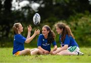 30 June 2015; Leinster Rugby's Ben Te'o and Isa Nacewa headed out to the Bank of Ireland Leinster Rugby Summer Camps in Wexford Wanderers RFC to meet up with some local young rugby talent. Pictured are, from left, Hannah McLoughlin with Sabia Doyle and Sarah Doyle at the Leinster Rugby Summer Camps 2015. Wexford Wanderers Rugby Club, Wexford. Picture credit: Matt Browne / SPORTSFILE