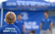30 June 2015; Leinster Rugby's Kevin McLaughlin and Aaron Dundon headed out to the Bank of Ireland Leinster Rugby Summer Camps in Donnybrook Stadium to meet up with some local young rugby talent. A general view of the question and answer session with Leinster players Aaron Dundon and Kevin McLaughlin, during the Bank of Ireland Leinster Rugby Summer Camps 2015. Donnybrook Stadium, Donnybrook, Dublin. Picture credit: Dáire Brennan / SPORTSFILE
