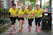 30 June 2015; Pictured are, from left to right, Maura Lawton, Ciara Mitchell, Tracey O'Regan and Katie Ahern, representing the Garryvoe Hotel Cork, before the start of the Grant Thornton Corporate 5k Team Challenge. Cork. Picture credit: Cody Glenn / SPORTSFILE