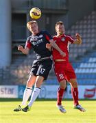 2 July 2015; Chris Forrester, St Patrick's Athletic, in action against Igors Kozlovs, Skonto Riga. UEFA Europa League, First Qualifying Round, First Leg, Skonto Riga v St Patrick's Athletic. Skonto Stadions, Riga, Latvia. Picture credit: Nora Krevneva / SPORTSFILE