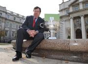 18 September 2008; An Taoiseach Brian Cowen T.D. with the Sam Maguire Cup. Cul Green Initiative, Government Buildings, Leinster House, Upper Merrion Street, Dublin. Picture credit: Pat Murphy / SPORTSFILE