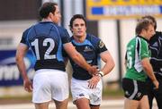 19 September 2008; Thom Evans, Glasgow Warriors, is congratulated by team-mate Graeme Morrison (12), after scoring his side's first try. Magners League, Connacht v Glasgow Warriors, Sportsground, Galway. Picture credit: Ray Ryan / SPORTSFILE