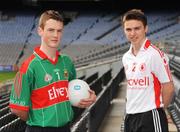 17 September 2008; Shane Nally, Mayo, and Ryan Pickering, Tyrone. ESB GAA Football All-Ireland Minor Championship Final  - Captains Photocall, Croke Park, Dublin. Picture credit: Matt Browne / SPORTSFILE