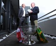 16 September 2008; Official sponsors of the GAA All-Ireland Senior Football Championship, Ulster Bank, welcome GAA greats Paidi O Se and Peter Canavan to George’s Quay along with the Sam Maguire trophy, ahead of the All-Ireland final between Kerry and Tyrone. Ulster Bank, George’s Quay, Dublin. Picture credit: Pat Murphy / SPORTSFILE