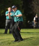 18 September 2008; Pat Howley watches anxiously after chipping in for a birdie and victory for Ballina Golf Club in the final of the Bulmers Junior Cup. Bulmers Cups and Shields Finals 2008, Monkstown Golf Club, Parkgarriff, Monkstown, Co. Cork. Picture credit: Ray McManus / SPORTSFILE