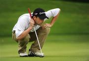 18 September 2008; Martin Poucher, Limerick Golf Club, lines up a putt on the on the 7th during the Bulmers Barton Shield Final. Bulmers Cups and Shields Finals 2008, Monkstown Golf Club, Parkgarriff, Monkstown, Co. Cork. Picture credit: Ray McManus / SPORTSFILE