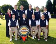 17 September 2008; Limerick Golf Club who were defeated by Portmarnock in the Final of the Bulmers Barton Shield, back row left to right, Anne Hogan, Bulmers Brand Manager; Juan Fitzgerald; Pat Murray; Mike Kemmy; Michael O’Kelly; Ger Vaughan. Front Row, left to right, Martin Poucher; Martin Leyden, Club Captain; Peter English, Team Captain; Dermot Morris. Bulmers Barton Shield Final. Bulmers Cups and Shields Finals 2008, Monkstown Golf Club, Parkgarriff, Monkstown, Co. Cork. Picture credit: Ray McManus / SPORTSFILE
