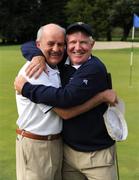 19 September 2008; Limerick Golf Club team captain Ger Naughton, right, celebrates with Ger Gleeson after victory on the 16th green in the final of the Bulmers Pierce Purcell Shield. Bulmers Cups and Shields Finals 2008, Monkstown Golf Club, Parkgarriff, Monkstown, Co. Cork. Picture credit: Ray McManus / SPORTSFILE
