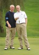 19 September 2008; Ronan Mulvihill, right, and Michael Ahern, Limerick Golf Club, line up a putt on the 15th green during the final of the Bulmers Pierce Purcell Shield. Bulmers Cups and Shields Finals 2008, Monkstown Golf Club, Parkgarriff, Monkstown, Co. Cork. Picture credit: Ray McManus / SPORTSFILE