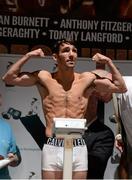 3 July 2015; Jamie Conlan during his weigh-in for his upcoming fight against Junior Granados. Smock Alley Theatre, Dublin. Photo by Sportsfile