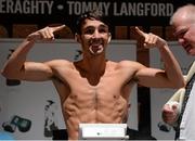 3 July 2015; Jamie Conlan during his weigh-in for his upcoming fight against Junior Granados. Smock Alley Theatre, Dublin. Photo by Sportsfile