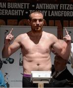3 July 2015; Anthony Fitzgerald during the weigh-in for his upcoming fight against Kieron Gray. Smock Alley Theatre, Dublin. Photo by Sportsfile