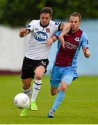 3 July 2015; Darren Meenan, Dundalk, in action against Cathal Brady, Drogheda United. SSE Airtricity League Premier Division, Drogheda United v Dundalk, United Park, Drogheda, Co. Louth. Photo by Sportsfile