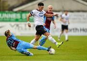 3 July 2015; Richie Towell, Dundalk, in action against Stephen Maher, Drogheda United. SSE Airtricity League Premier Division, Drogheda United v Dundalk, United Park, Drogheda, Co. Louth. Photo by Sportsfile