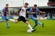 3 July 2015; Ronan Finn, Dundalk, in action against Jason Marks, Drogheda United. SSE Airtricity League Premier Division, Drogheda United v Dundalk, United Park, Drogheda, Co. Louth. Photo by Sportsfile