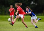 4 July 2015; Eve Mullins, Cork, in action against Lauren McVeety, Cavan. All Ireland Ladies Football U14 'A' Championship, Cavan v Cork. Banagher, Co. Offaly. Photo by Sportsfile