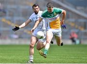 4 July 2015; Niall Smith, Offaly, in action against Pádraig O'Neill, Kildare. GAA Football All-Ireland Senior Championship, Round 2A, Offaly v Kildare. O'Connor Park, Tullamore, Co. Offaly. Picture credit: Cody Glenn / SPORTSFILE