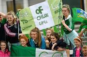 4 July 2015; Limerick supporters cheer on their team. All Ireland Ladies Football U14 'C' Championship, Derry v Limerick. Ballymahon, Co. Longford. Picture credit: David Maher / SPORTSFILE