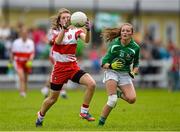 4 July 2015; Nicole Nugent, Derry, in action against Sinead McElligott, Limerick. All Ireland Ladies Football U14 'C' Championship, Derry v Limerick. Ballymahon, Co. Longford. Picture credit: David Maher / SPORTSFILE