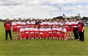4 July 2015; The Derry squad. All Ireland Ladies Football U14 'C' Championship, Derry v Limerick. Ballymahon, Co. Longford. Picture credit: David Maher / SPORTSFILE