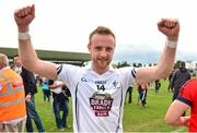 4 July 2015; Alan Smith, Kildare, celebrates after the final whistle. GAA Football All-Ireland Senior Championship, Round 2A, Offaly v Kildare. O'Connor Park, Tullamore, Co. Offaly. Picture credit: Cody Glenn / SPORTSFILE