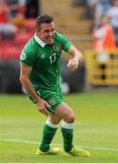 4 July 2015; David Lacey, Eastern Region IRL, reacts after scoring the opening goal of the game. UEFA Regions Cup Final, Eastern Region IRL v Zagreb. Tallaght Stadium, Tallaght, Co. Dublin, Ireland. Picture credit: Seb Daly / SPORTSFILE