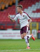 4 July 2015; Gary Oliver, celebrates scoring a goal , in the 28th minute, for Hearts. Pre-season Friendly, Shelbourne F.C. v Heart of Midlothian F.C., Tolka Park, Dublin. Picture credit: Ray McManus / SPORTSFILE