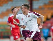 4 July 2015; Gary Oliver, celebrates scoring a goal , in the 28th minute, for Hearts. Pre-season Friendly, Shelbourne F.C. v Heart of Midlothian F.C., Tolka Park, Dublin. Picture credit: Ray McManus / SPORTSFILE