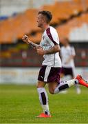 4 July 2015; Gary Oliver celebrates scoring a goal , in the 28th minute, for Hearts. Pre-season Friendly, Shelbourne F.C. v Heart of Midlothian F.C., Tolka Park, Dublin. Picture credit: Ray McManus / SPORTSFILE
