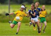 4 July 2015; Amy Boyle Carr, Donegal, in action against Caitlin Kennedy, Tipperary. All Ireland Ladies Football U14 'B' Championship, Donegal v Tipperary. Ballymahon, Co. Longford. Picture credit: David Maher / SPORTSFILE