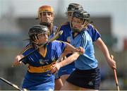 4 July 2015; Keely Lenihan, Tipperary, in action against Miriam Twomey, Dublin. Liberty Insurance Camogie Championship, Dublin v Tipperary. O'Moore Park, Portlaoise, Co. Laois. Picture credit: Dáire Brennan / SPORTSFILE