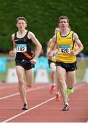 4 July 2015; Craig Giles, left, Clonliffe Harriers A.C, Co. Dublin and Sean Corry, Omagh Harriers, Co. Tyrone, competing in the Boys U16 800m during the GloHealth Juvenile Track and Field Championships. Harriers Stadium, Tullamore, Co. Offaly. Picture credit: Sam Barnes / SPORTSFILE