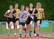 4 July 2015; General view of the action during the Boys U17 800m at the GloHealth Juvenile Track and Field Championships. Harriers Stadium, Tullamore, Co. Offaly. Picture credit: Sam Barnes / SPORTSFILE