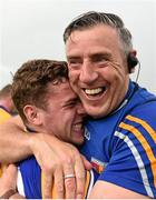 4 July 2015; Longford manager Jack Sheedy celebrates his side's victory with Rory Connor. GAA Football All-Ireland Senior Championship, Round 2A, Clare v Longford. Cusack Park, Ennis, Co. Clare. Picture credit: Stephen McCarthy / SPORTSFILE