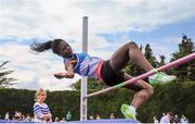 4 July 2015; Sandra Donatus, St. L. O'Toole A.C., Co. Carlow competing in the Girls U15 High Jump during the GloHealth Juvenile Track and Field Championships. Harriers Stadium, Tullamore, Co. Offaly. Picture credit: Sam Barnes / SPORTSFILE