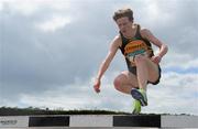 4 July 2015; Aodhagan Watters, Annalee A.C, Co. Cavan competing in the Boys U18 3000m Steeplechase during the GloHealth Juvenile Track and Field Championships. Harriers Stadium, Tullamore, Co. Offaly. Picture credit: Sam Barnes / SPORTSFILE
