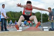 4 July 2015; Stephen McCallion, Lifford A.C., Co. Donegal, competing in the Boys U16 Long Jump during the GloHealth Juvenile Track and Field Championships. Harriers Stadium, Tullamore, Co. Offaly. Picture credit: Sam Barnes / SPORTSFILE