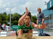 4 July 2015; Ondrej Olah, Templemore A.C., Co. Tipperary, competing in the Boys U16 Long Jump during the GloHealth Juvenile Track and Field Championships. Harriers Stadium, Tullamore, Co. Offaly. Picture credit: Sam Barnes / SPORTSFILE
