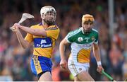 4 July 2015; Conor McGrath, Clare, shoots to score his side's first goal. GAA Hurling All-Ireland Senior Championship, Round 1, Clare v Offaly. Cusack Park, Ennis, Co. Clare. Picture credit: Stephen McCarthy / SPORTSFILE