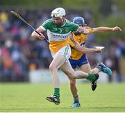 4 July 2015; Dermot Shortt, Offaly, in action against Shane O’Donnell, Clare . GAA Hurling All-Ireland Senior Championship, Round 1, Clare v Offaly. Cusack Park, Ennis, Co. Clare. Picture credit: Stephen McCarthy / SPORTSFILE