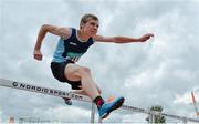 4 July 2015; Jake Vermeer, Carrick-On-Suir A.C., Co. Tipperary competing in the Boys U16 100m Hurdles during the GloHealth Juvenile Track and Field Championships. Harriers Stadium, Tullamore, Co. Offaly. Picture credit: Sam Barnes / SPORTSFILE