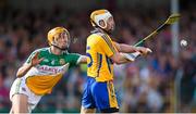 4 July 2015; Conor McGrath, Clare, in action against Colin Egan, Offaly. GAA Hurling All-Ireland Senior Championship, Round 1, Clare v Offaly. Cusack Park, Ennis, Co. Clare. Picture credit: Stephen McCarthy / SPORTSFILE
